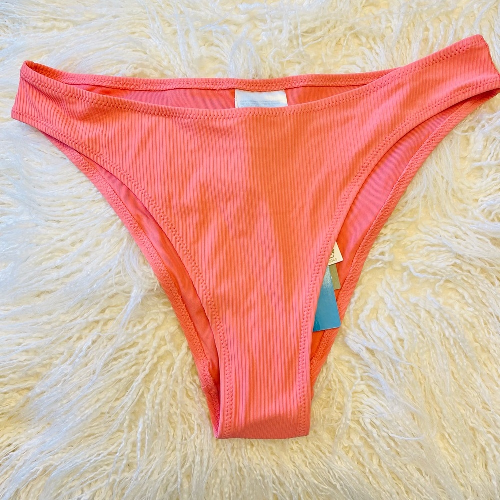 Cheeky Briefs Bikini Bottoms Swimwear H&M Textured Melon Orange NWT 8